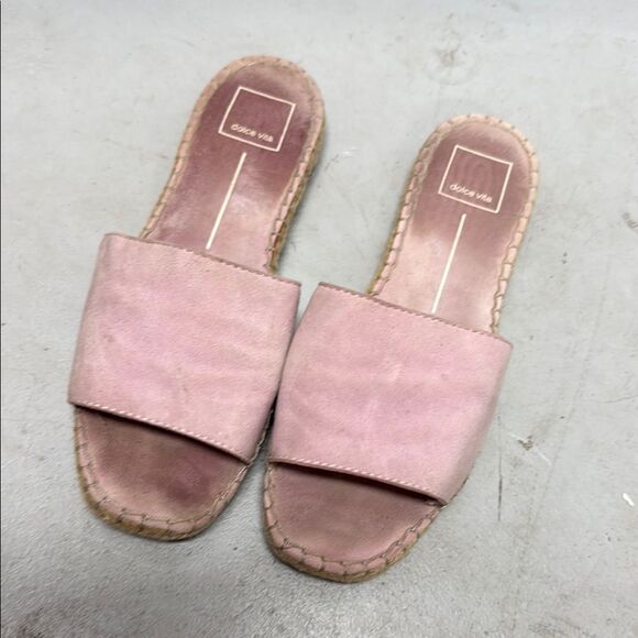 Dolce Vita Pink Suede Sandals - Size 7.5 - Great Condition - Slide Sandals - Picture 1 of 4